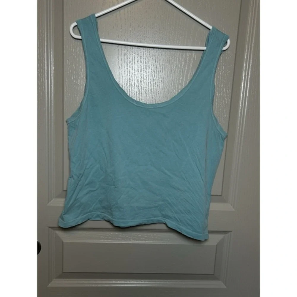 Tularosa Green Nora Tank‎ Top Aqua Splash Large Organic Cotton Casual Boho Beach
